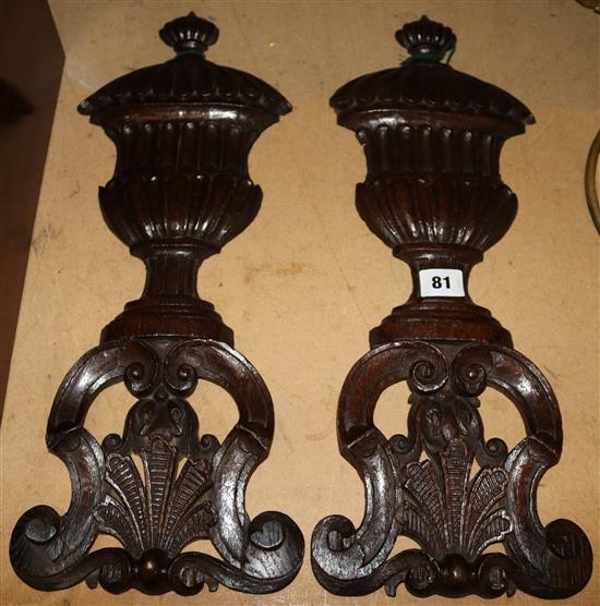 Mahogany till & 2 carved mounts